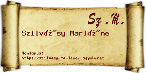 Szilvásy Marléne névjegykártya